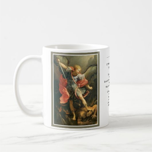 St Michael das Erzengel-starke Gebet Kaffeetasse (Links)