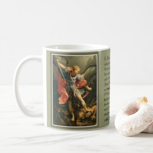 St Michael das Erzengel-starke Gebet Kaffeetasse (Mit Donut)