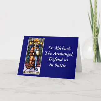 St. Michael Das Erzengelenkefenster Feiertagskarte
