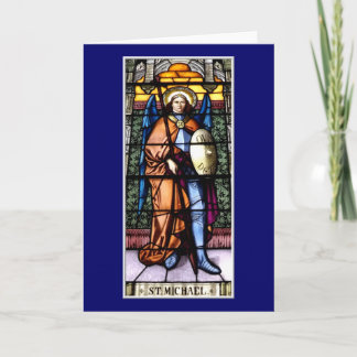 St. Michael Das Erzengelenkefenster Feiertagskarte