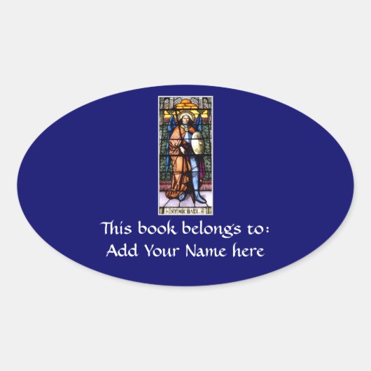 St. Michael Das Erzengelenkefenster Ovaler Aufkleber (Vorderseite)