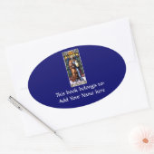 St. Michael Das Erzengelenkefenster Ovaler Aufkleber (Umschlag)