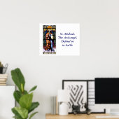 St. Michael Das Erzengelenkefenster Poster (Heimbüro)