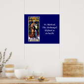 St. Michael Das Erzengelenkefenster Poster (Küche)