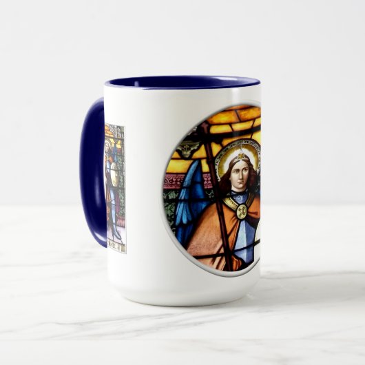 St. Michael Das Erzengelenkefenster Tasse (Vorderseite Links)