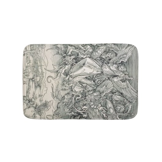 St Michael, das mit dem Drachen kämpft Badematte (Vorderseite)