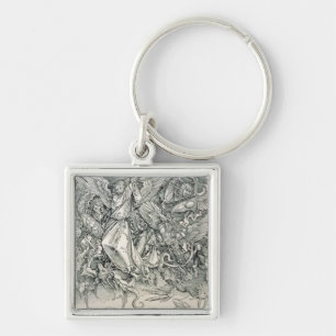 St Michael, das mit dem Drachen kämpft Schlüsselanhänger