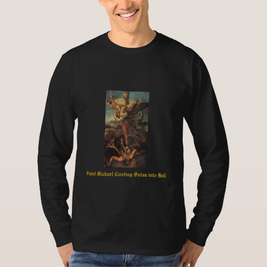 St Michael, das Satan in Hölle wirft T-Shirt (Vorderseite)