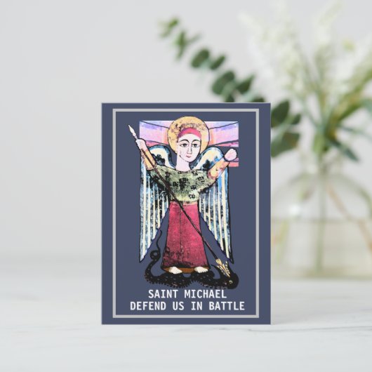 St Michael defend us  Postkarte (Stehend Vorderseite)