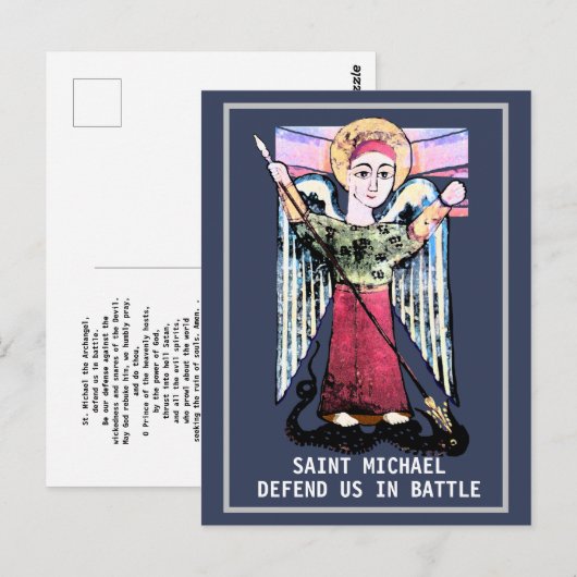 St Michael defend us  Postkarte (Vorne/Hinten)