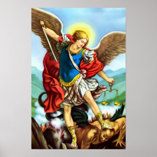 St. Michael der Erzengel Angel Katholische Heilige Poster (Vorne)