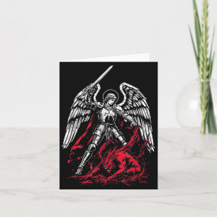 St. Michael der Erzengel besiegt Satan Katholisch Karte
