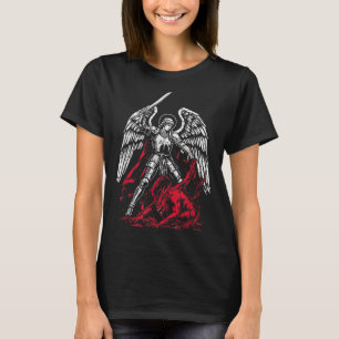 St. Michael der Erzengel besiegt Satan Katholisch T-Shirt