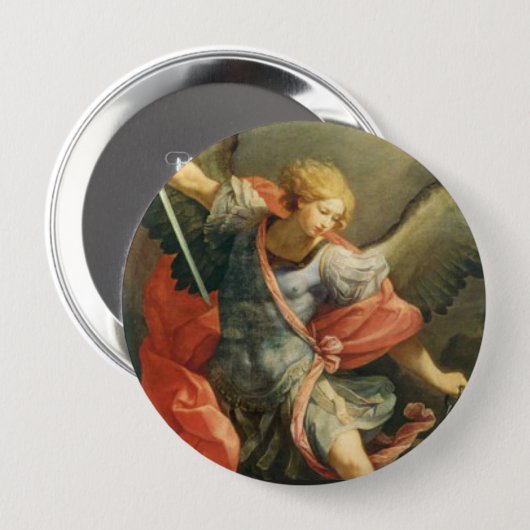 St Michael der Erzengel Button (Vorne & Hinten)