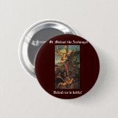 St Michael der Erzengel Button (Vorne & Hinten)