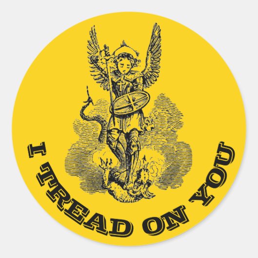 St. Michael, der Erzengel, den ich über dich pfleg Runder Aufkleber (Vorderseite)