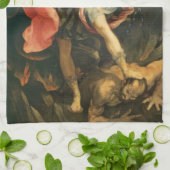 St Michael der Erzengel, der den Teufel besiegt Geschirrtuch (Gefaltet)