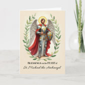 St. Michael der Erzengel Festtag Segnungen Karte (Vorderseite)