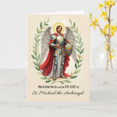 St. Michael der Erzengel Festtag Segnungen Karte (Gelbe Blume)