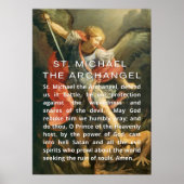 St. Michael der Erzengel Gebet mit weißem Text Poster (Vorne)