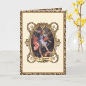 St. Michael der Erzengel Gebet Religiöser Engel Karte (Gelbe Blume)