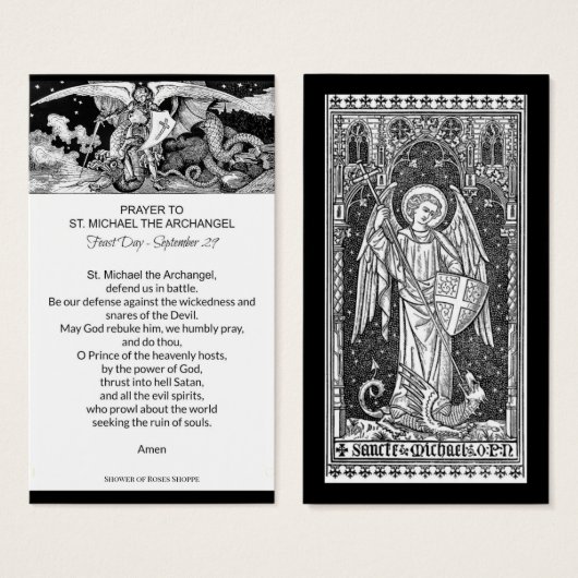 St. Michael der Erzengel Gebetskarte (Vorne & Hinten)