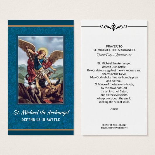 St. Michael der Erzengel Gebetskarte (Vorne & Hinten)