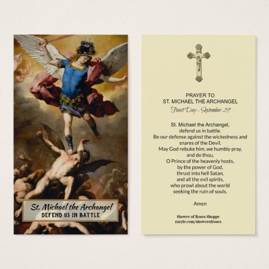 St. Michael der Erzengel Gebetskarte (Vorne & Hinten)