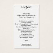 St. Michael der Erzengel Gebetskarte (Rückseite)