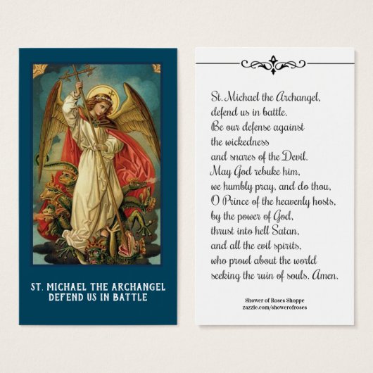 St. Michael der Erzengel Gebetskarte (Vorne & Hinten)