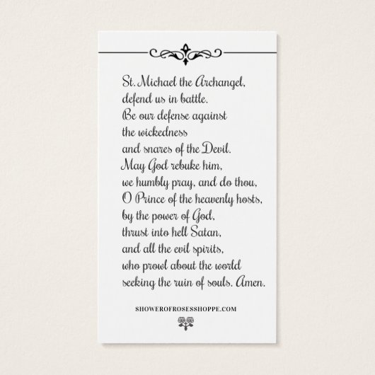 St. Michael der Erzengel Gebetskarte (Rückseite)