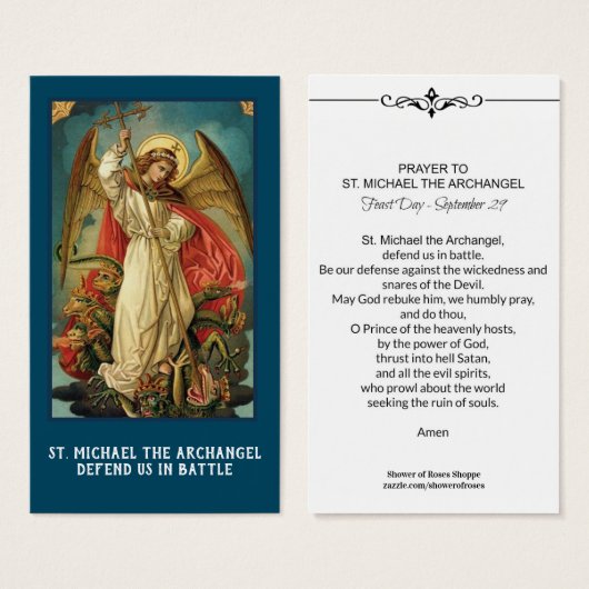 St. Michael der Erzengel Gebetskarte (Vorne & Hinten)