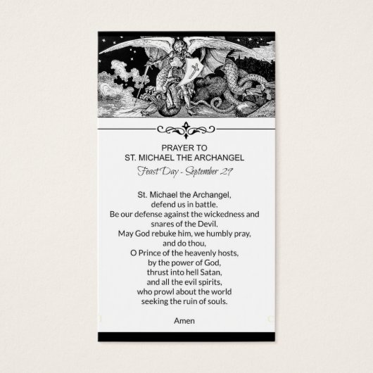 St. Michael der Erzengel Gebetskarte (Vorderseite)