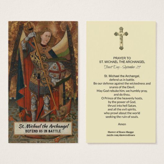 St. Michael der Erzengel Gebetskarte (Vorne & Hinten)
