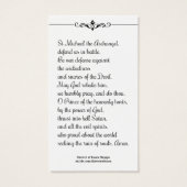 St. Michael der Erzengel Gebetskarte (Rückseite)