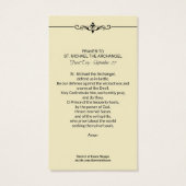 St. Michael der Erzengel Gebetskarte (Rückseite)