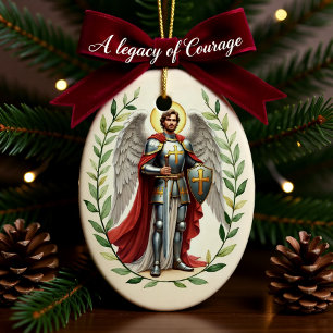 St. Michael der Erzengel Gottes Frieden und Segen Keramik Ornament