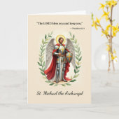 St. Michael, der Erzengel Gottes Frieden und Segnu Karte (Gelbe Blume)