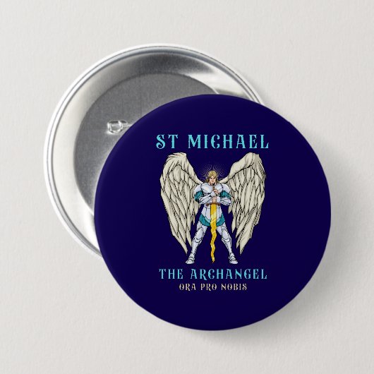 St. Michael der Erzengel katholischer Gebetsbutton Button (Vorne & Hinten)