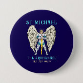 St. Michael der Erzengel katholischer Gebetsbutton Button (Vorderseite)