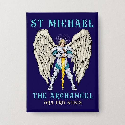 St. Michael der Erzengel Katholisches Gebet Button (Vorderseite)