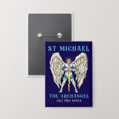 St. Michael der Erzengel Katholisches Gebet Button (Vorderseite/Rückseite)