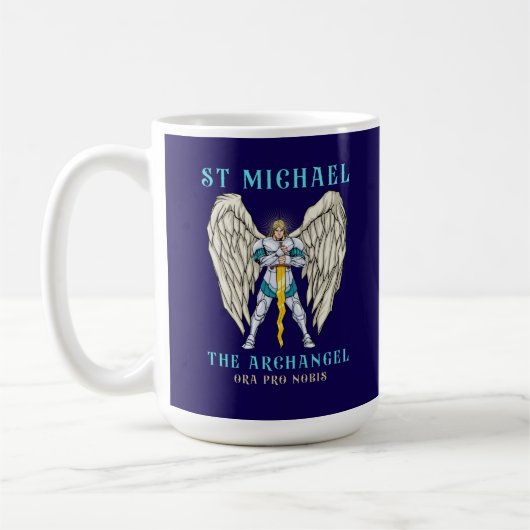 St. Michael der Erzengel Katholisches Gebet Kaffeetasse (Links)