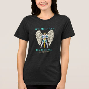 St. Michael der Erzengel Katholisches Gebets-T-Shi Tri-Blend Shirt