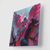 St. Michael der Erzengel legt die Drachenmauer Cl Quadratische Wanduhr (Winkel)