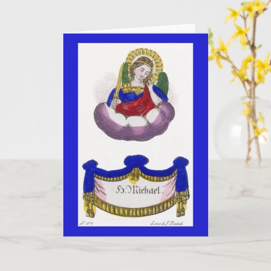 St. Michael der Erzengel (M 009) Blank Gruß Karte (Gelbe Blume)