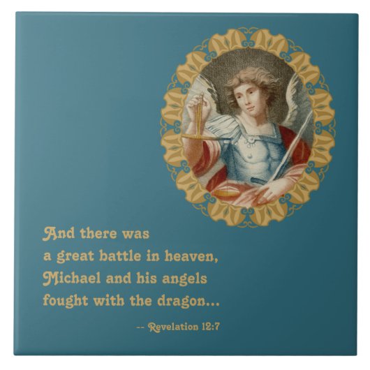St. Michael der Erzengel (M 010) Fliese (Vorderseite)