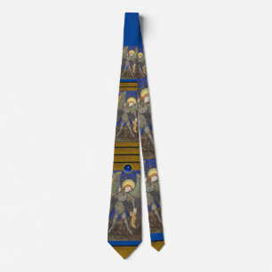 St. Michael der Erzengel mit dem Teufel, Blue Topa Krawatte