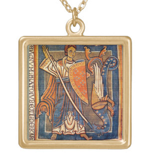St Michael der Erzengel mit Drachen Vergoldete Kette
