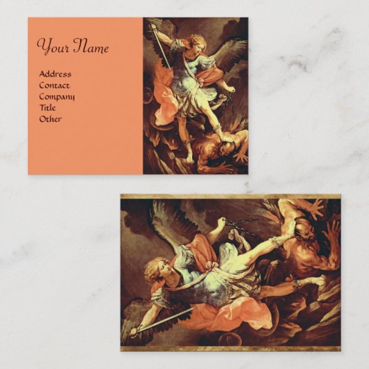 St. Michael der Erzengel Pink Peach Visitenkarte (Vorne/Hinten)
